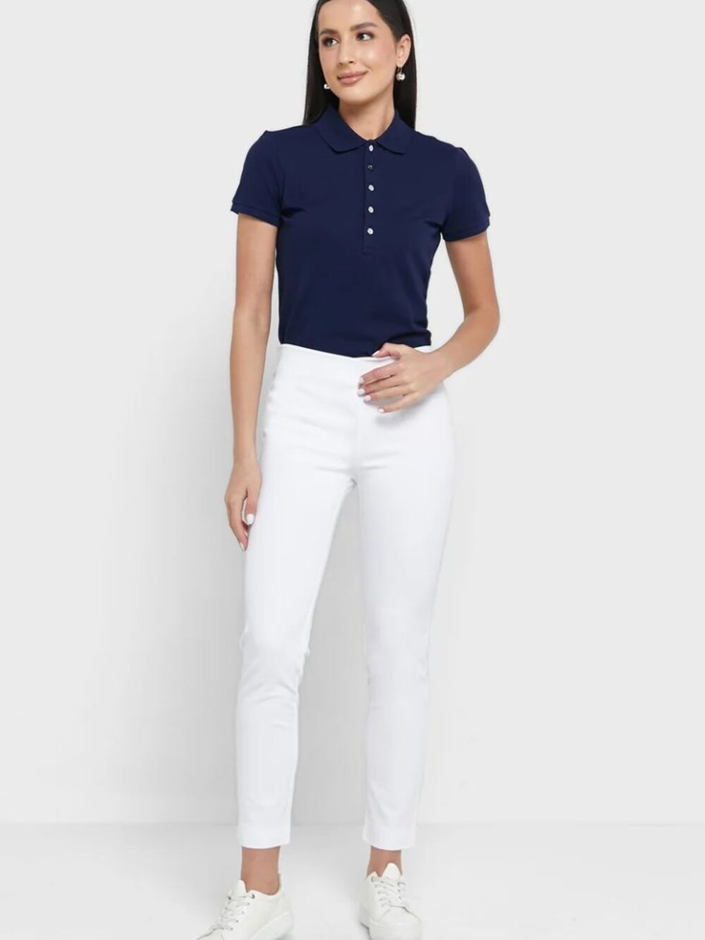 Lauren Ralph Lauren Black Label High Waist Side Zipper Ankle Pants White 10